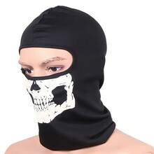 Black Barak Waffle Ghost Skull Full Face - Windproof Motorcycle Riding Gear, Version, Suitable Halloween And Gifts, Unisex Outdoor Sports Role-Playing, Durable Textile Fabric, Halloween Accessories, Design, Protective Face - màu đen - Xem 6