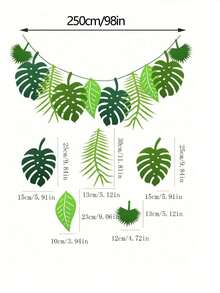 1 tấm banner trang trí lá cọ nhiệt đới Hawaii dài 2,7 mét, trang trí tiệc chủ đề bãi biển và Hawaii mùa hè, banner trang trí sinh nhật chủ đề động vật rừng, phù hợp cho đám cưới, trang trí nhà cửa, tiệc độc thân, kỷ niệm, tiệc bể bơi. - Nhiều màu - Xem 8