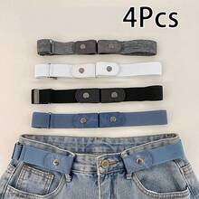 1/2/4条装弹力腰带，可调节无扣腰带，适合搭配牛仔裤和休闲裤，男女通用，隐形弹力腰带，塑形腰带 - 无扣舒适，可调节弹力，完美搭配牛仔裤和休闲裤 - 凸显身材曲线，复古弹力腰带 - 无扣，隐形贴合，男女通用，舒适弹力，均码 - 彩色 - 查看 37