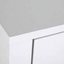 Modern Bedside Table, Nightstand With Drawer Shelf, End Table Living Room, Bedroom White - White + Aluminium Alloy - View 9