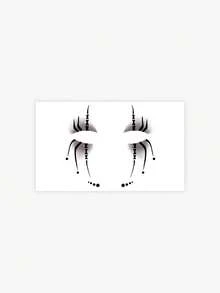 1 Piece Of Halloween Funny Spider Claw Ink Spotted Eyeliner Face Temporary Tattoo Sticker Suitable For Carnival Party Cosplay Horror Spider Weaving Horror Waterproof And Sweatproof Temporary Tattoo Sticker - Black - View 6