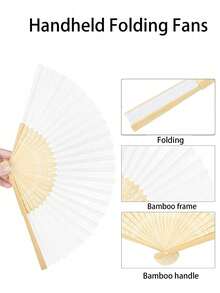 1 cái/2 cái/6 cái/12 cái/24 cái Quạt gấp, Quạt giấy cầm tay màu trắng, Quạt tre, Quạt gấp đám cưới màu trắng, Quạt cầm tay có thể gấp lại, Quạt thủ công màu trắng để tự làm, Quạt cầm tay màu trắng cũ có thể tự làm Quạt giấy gấp lại được cá nhân hóa cho tiệc mừng em bé, Vật dụng cầm tay cho tiệc cưới, Quạt cầm tay Quà tặng trang trí Quạt cưới Quạt cầm tay - trắng - Xem 12