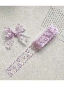 1 pezzo Nastro di pizzo fatto a mano con fiocco di raso - Verde menta, Lavanda, Rosa, Bianco (4 colori) Nastro di pizzo ondulato lungo 1 metro, accessorio per confezioni regalo, accessori per capelli, decorazione di abbigliamento, materiale artigianale elegante fai-da-te, esclusivo per stilisti di moda