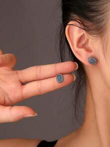 Vintage Floral 925 Sterling Silver Earrings Birthstone 8x6mm Oval Aquamarine Natural Gemstone Exquisite Handmade Boho Jewelry Gifts