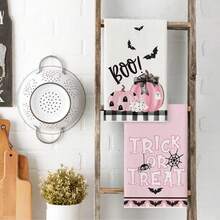 2/4 Pcs Halloween And Christmas Kitchen Towels, Ghostly Bicolor Pattern Dish Towels, And Gingerbread Man Pattern Towels, Scary Hand Drying Towels For Cooking And Wiping. Soft, Absorbent And Durable, Suitable For Home Decor And Halloween Party Decoration. Also Applicable For Halloween Decor, Room Decor, Autumn And Winter Decor.