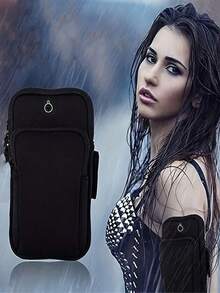 Water-Resistant Running Armband With Phone Holder & Earphone Jack, Lightweight Sports Arm Pouch With Adjustable Strap For Jogging, Gym, Cycling, Hiking, Camping, Travel, Outdoor Workout, Daily Commute, Summer Fitness, Holiday Essentials, Gift For Men & Women