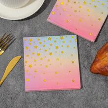20 pièces/40 pièces/60 pièces/80 pièces/100 pièces Serviettes en papier étoiles en feuille 2025 Nouvelle, 25 x 25 cm - Serviettes en papier décoratives pour mariage, anniversaire, jardin, restaurant, cuisine, café