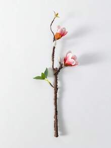 MEHELANY 2pcs Deep Pink Artificial Magnolia Flowers, Silk Fake Flowers, Single Stem Magnolia Artificial Flowers, Realistic Plastic Fake Flowers For Wedding, Party, Holiday Decor, Valentine's Day, Birthday Gift, Graduation, Home Decor, Wreath Making, Bridal Bouquet, Arch Backdrop, Vase Filler, Gift For Girls, Women, Teachers - Dark Pink - View 5