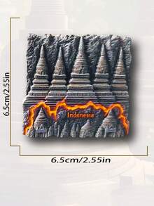 1pc 3D Fridge Magnet, Travel Souvenir From Philippines, India, Malaysia, Brunei - Multicolor - View 10