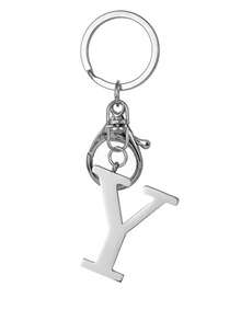 1pc Elegant Silver Letter Keychain, A-Z Alphabet Pendant, Fashionable Alloy Key Chain, Can Be Hung On Bags Or Car Keys, Perfect Accessory For Daily Use, Also A Great Gift For Couples, Friends And Family - Multicolor - View 16