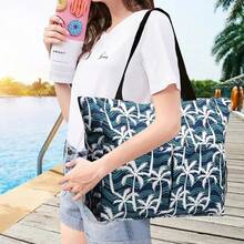 Bolsas de playa para mujer con cremallera, bolsa de playa impermeable con bolsillo, bolsas de playa de verano para viajar, ir de compras, piscina, gimnasio - Cocotero - Ver 6