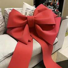 1pc Extra Large 50cm X 75cm (19.7" X 29.5") Elegant Red Decorative - Oversized Plastic Bow, Suitable For Christmas Tree, Wedding, Party, New Year, Valentine's Day - Indoor/Outdoor Hanging Decor, No Power Needed, Easy To Hang With Ribbon - Fits Home, Entryway, Photo Backdrop - Suitable For Beginners And Experts, Holiday Decor, Decorative Bow Design, Holiday Decoration Home Decor Christmas Decorations Room Decor
