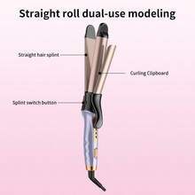 Rizador De Pelo Portátil Multifuncional 2 En 1 Liso Y Rizado - Rosa vieja - Ver 5