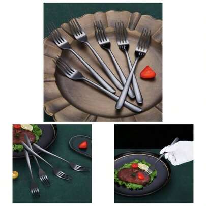 Dinner Forks 6 Pieces, Stainless Steel 21.5cm Table Forks Cutlery Forks Set, Silverware Set, Dishwasher .
