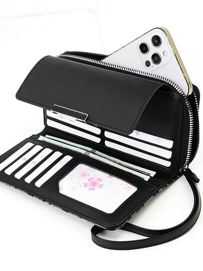 MINGYOU Nova carteira dobrável curta feminina, em PU macio com zíper, multifuncional, grande capacidade, porta-cartões e porta-moedas. Carteira casual minimalista e elegante de alta qualidade.