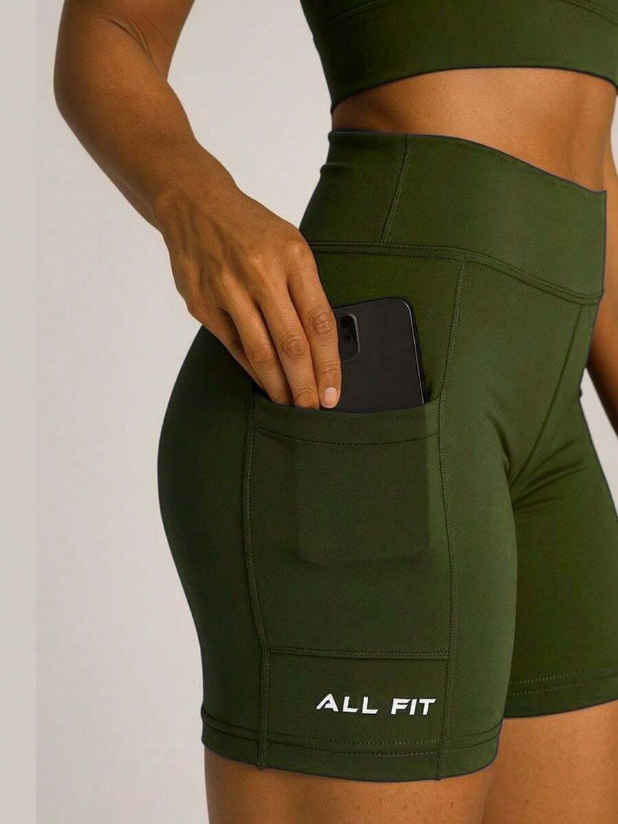 BLACKOUT POLYAMIDE SHORTS WITH POCKET - 軍綠色 - 查看 1
