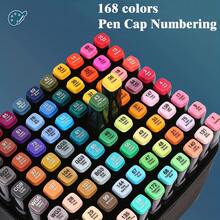 80 Colors Dual Tip Permanent Markers Set Professional Art Markers For Adult Coloring Sketching Illustration Underlining Ideal Halloween Christmas Gifts - 升級款80色套裝 - 查看 4