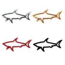 1pc Car Shape 3D Metal Sticker, Simple And Practical Multifunctional Shark Badge Sticker, Car/Motorcycle/Gas Cap Decoration Emblem, Suitable For All Vehicle Exterior