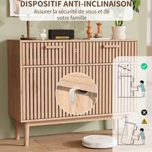 Mueble de cocina, cómoda con 4 puertas, aparador 100x35x80 cm, cómoda estrecha, aparador, mueble para salón dormitorio