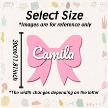 1件定制木质姓名牌，个性化姓名，独特领结设计，多种颜色可选，适用于卧室、客厅、家居装饰、婚礼、生日、情人节、派对、复活节等场合，可作为定制礼物或个性化礼物。 - 彩色 - 查看 17