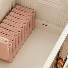 4-Tier Storage Boxes With 4 Lids, Plastic Storage Box With Lid, 35L X 4 Stackable Storage Boxes With Wheels, Foldable Box, Bathroom, Organizer For Bedroom, Study, Office - 杏色 - 查看 9
