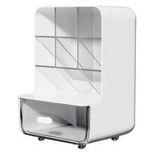 Portaplumas oblicuo de gran capacidad para estudiantes, caja de almacenamiento de papelería, estante de almacenamiento de escritorio para escuela y oficina, caja de almacenamiento de escritorio - Color crema - Ver 10