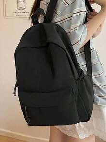 适合青少年女孩的学校背包，简约学校书包防水高中男孩背包中学生书包大学女孩背包男孩休闲背包旅行美学背包，轻便大学书包，适合女孩男孩的学校背包，旅行笔记本电脑包 - 彩色 - 查看 3