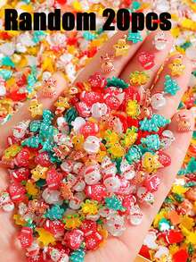 300 件迷你麋鹿雪人圣诞老人装饰娃娃屋树脂微型圣诞工艺品微型雪人仙女花园娃娃屋微型景观装饰，儿童艺术用品返校，男孩/女孩学校用品，背包，学校用品 - 彩色 - 查看 11