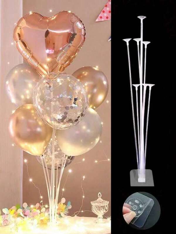 2 Sets 70cm 7-Head Balloon Table Decoration Rack, Can Be Pasted, Suitable For Wedding Decoration, Table Decoration, Graduation Decoration, Scene Decoration, Party Decoration,Birthday Party(Balloons Not Included)