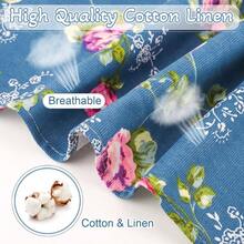 Plus Size Floral Aprons Women, Adjustable Kitchen Aprons With 2 Pockets Vintage Floral Aprons Gifts, 39x 39 In - Màu xanh hải quân - Xem 6