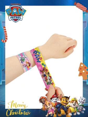  6/12pcs Paddle Ring PAW Patrol Great Achievement PC Bracelet, Perfect Gift For Friends And Classmates, Suitable For Birthday Parties, Souvenirs, And Ideal For Valentine's Day, Christmas, And Other Occasions. It Can Be Used As A Party Decoration, Home Decor, And Perfect Room Decoration. It Also Serves As A Cute Aesthetic Item, Making It An Ideal Gift For Valentine's Day Celebrations, Souvenirs, And Women's Gifts Christmas Decorations