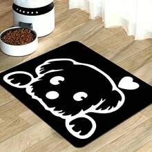 1pc Cartoon Dog Print Pet Feeding Mat - Non-Slip, Quick-Dry Dog And Cat Bowl Mat, Reusable Diatomite Pet Pad, Easy To Clean Drinking Area