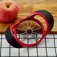 16 Slices Apple Slicer And Corer - Stainless Steel Fruit Divider Tool For Apples, Pears, And Potatoes, Convenient And Fast Manual Kitchen Utensil, Dishwasher , Perfect Gift For Home Cooking Enthusiasts - Đỏ và đen - Xem 4