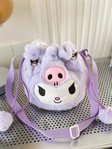 Sanrio 1 PC Sanrio Cinnamon Dog Kuromi Plush Drawstring Bag Bucket Bag Crossbody Bag Cartoon Bag Shoulder Bag