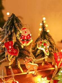 迷人的 LED 圣诞灯串 - 10LED 圣诞老人、雪人等 - 非常适合室内节日装饰、派对和卧室氛围装饰品雪人适合室内节日圣诞节