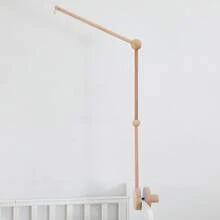 Upgraded Large Size Children's Room Decor Storage Bedding Accessories, Baby Crib Hanging Decor Bracket, Suitable For Various Cribs, Easy Assembly Detachable Hanging Bracket - Wood Color - View 3