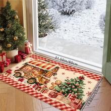 1pc/2pcs/3pcs Cute Healing Gingerbread Man Gift Box, Christmas Train Print Thick Kitchen Floor Mat, Christmas Printed Non-Slip Oil-Proof Mat, Absorbent Anti-Slip Kitchen Rug, Washable Entrance Door Mat, Kitchen Living Room Laundry Bathroom Floor Mat, Christmas Room Decor Rug - Multicolor - View 17