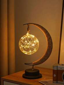 1pc Decorative Lamp, LED Rattan Atmosphere Lamp, Holiday Decoration Light, For Home Decor, Holiday Decoration, Kitchen Decor, Party Decor, Wedding Decor, Bedroom, Study, Living Room, Reading Room, Bar, School, Office, Bathroom, Suitable For Halloween, Christmas, Valentine's Day, Mother's Day, Can Be Used As Holiday Gift