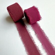 Rustic Ribbon, 2cm X 5m, For Decorating Wedding Favor Boxes And Invitations. - Black - View 2