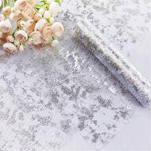 1pc Rose Gold Table Runner - Shimmery Mesh Runners For Wedding Bride Shower, Baby Shower, Christmas, Birthday Party - Multicolor - View 12