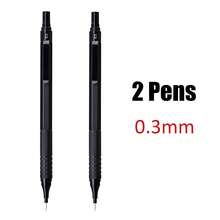 European And American 0.3 0.5 0.7 2.0mm Art Drawing Mechanical Pencil Low Center Of Gravity Retractable Nib Metal Mechanical Pencil Back To School - Black - View 16
