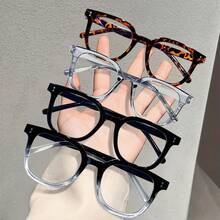 4-Piece Blue Light Glasses Women Set | Unisex Minimalist Style | Ideal For Reading & Computer Use | Multiple Color Combinations | Stylish Fashion Accessories For All Occasions Large-Frame Glasses