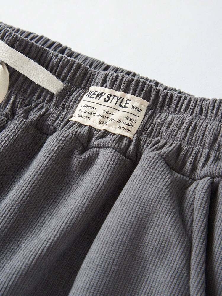 冬季女式加大码保暖内衬直筒运动裤，冬季温暖舒适的休闲裤 - 深灰色 - 查看 8