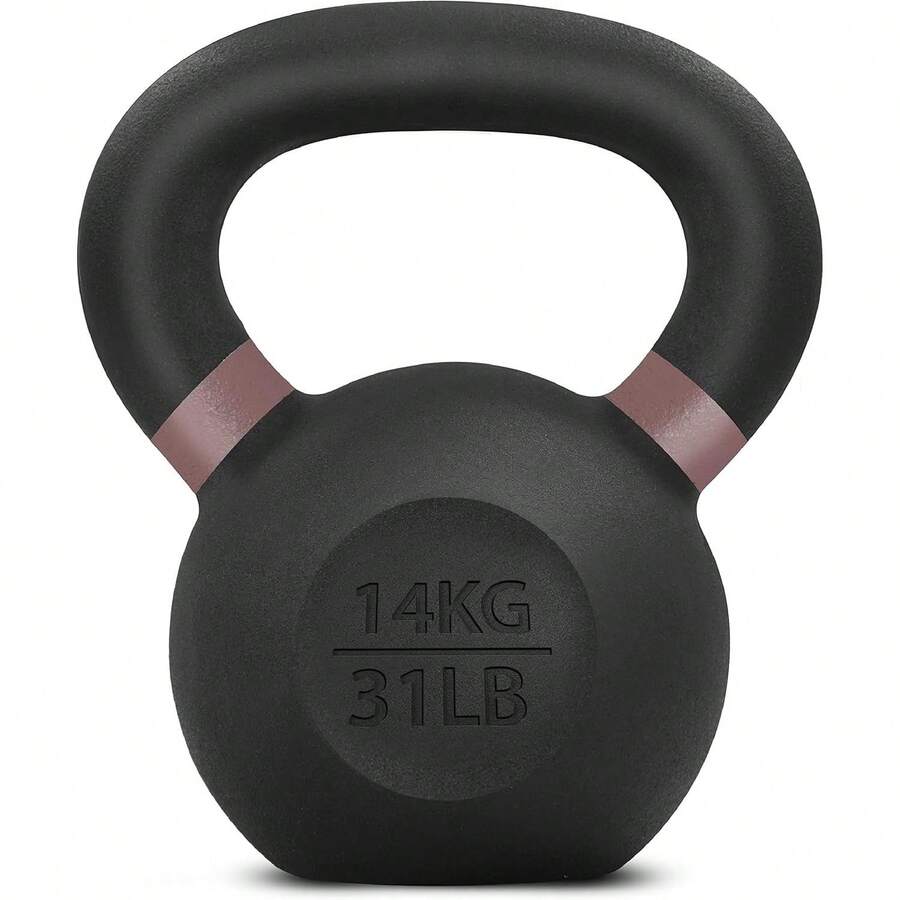 Powder Coated Cast Iron Kettlebell Strength Training Kettlebells Weight Set For Full Body Workout, Home Gym - F - Brown - 14 KG / 31 LB - View 1