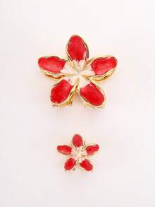 3个锌合金珐琅百合花发夹，可爱女孩夏季海滩度假发夹，雏菊花发夹，女士半包发夹，发爪，仙女发夹（随机款式纸盒包装） - 彩色 - 查看 8