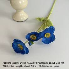 1PC Poppy Flower Simulation Flower Home Decoration Silk Flower Plush Pole Simulation Flower Ornament Hand-Held Flower Party Decoration Wedding Decoration Restaurant Table Simulation Flower Decoration Artificial Flower Branches Including Iron Wire Can Be Folded - Multicolor - View 17