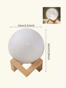 Lampada a forma di luna da 12cm, lampada d''atmosfera creativa per comodino, globo lunare in legno con 7 colori cangianti per camera da letto, decorazione per la casa, luce notturna LED, regalo di compleanno per ragazzi e ragazze, disponibile in 8cm/10cm/14cm/giallo/7 colori