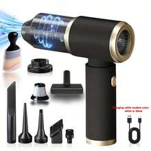 4-In-1 Powerful Suction Car Vacuum Cleaner, Wireless Handheld Vacuum Cleaner With High Power, Portable Wireless Vacuum Cleaner - Black - View 10