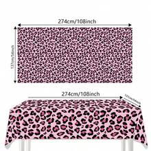 1/3pcs Leopard Print Plastic Tablecloth, Purple/Red/Pink Leopard Pattern, Disposable Hunting Animal Leopard Print Party Decoration, Bridal Shower, Wedding, Birthday Party Supplies