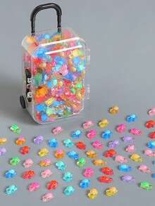 200个迷你水豚装饰品，带收纳盒，树脂水豚工艺摆件，微型水豚娃娃屋花园装饰，儿童美术用品，返校季用品，儿童学习用品，背包，圣诞节，感恩节派对礼品 - 彩色 - 查看 1